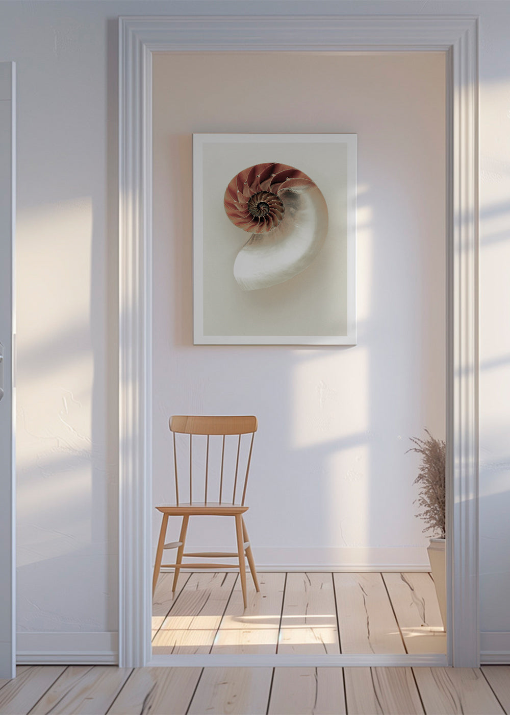 Fotografia ślimaka nautilus w spirali