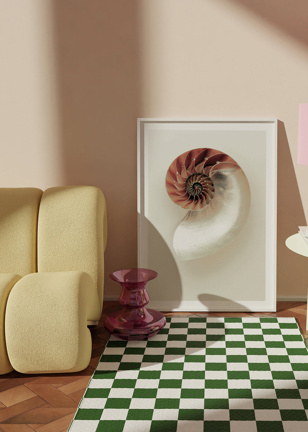 Fotografia ślimaka nautilus w spirali