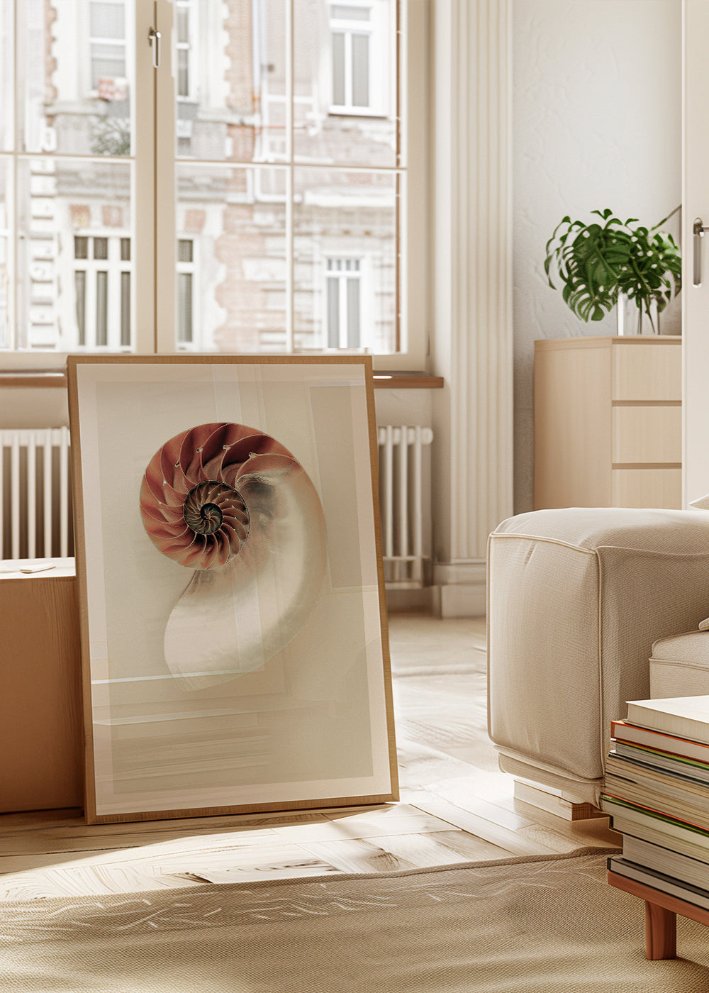 Fotografia ślimaka nautilus w spirali