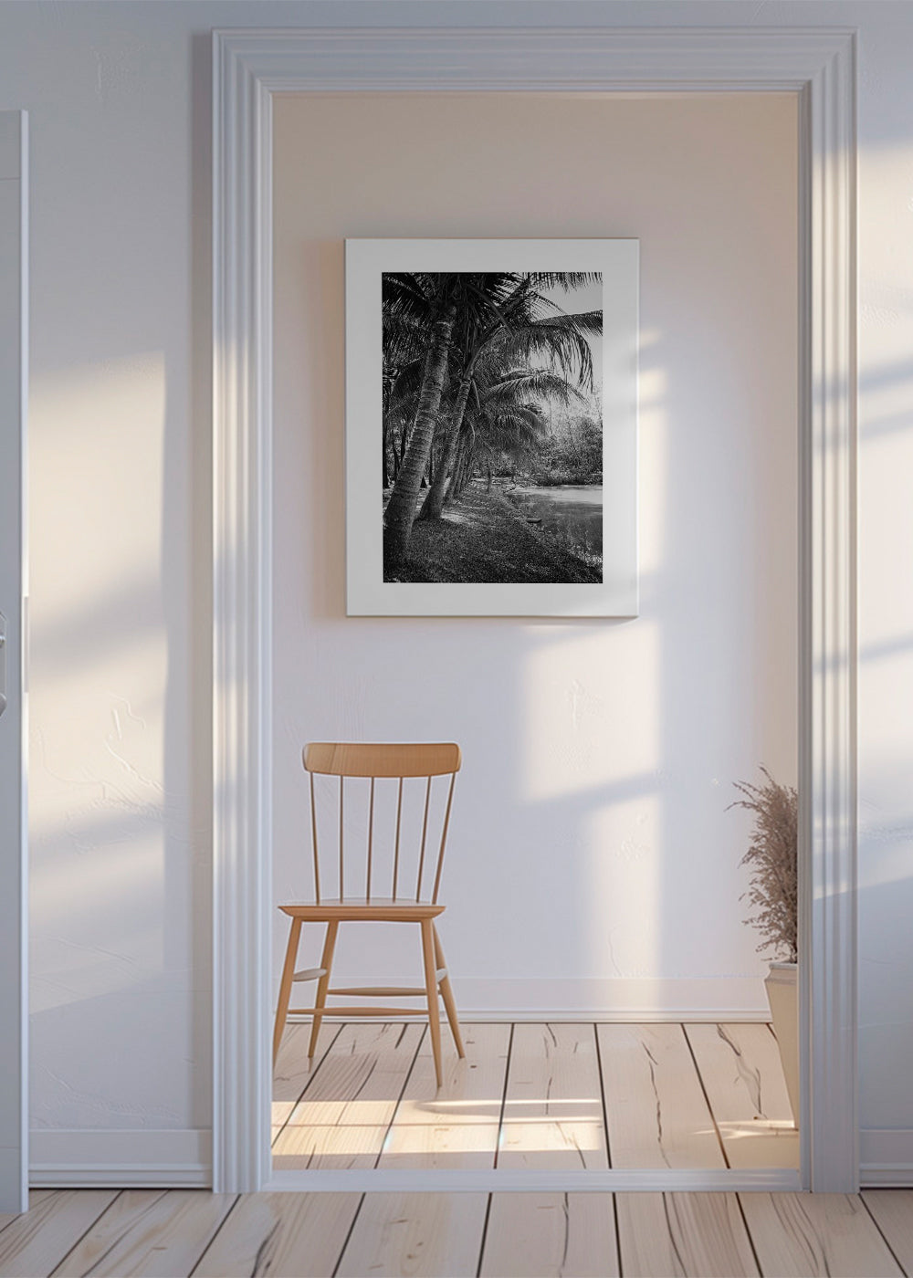 Pionowy pejzaż z palmami — fotografia