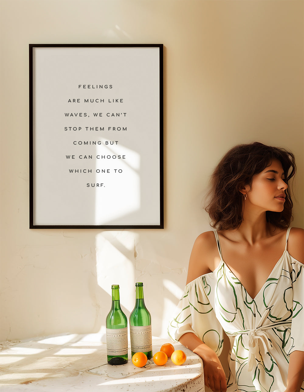 Czarno-biały plakat typograficzny z cytatem