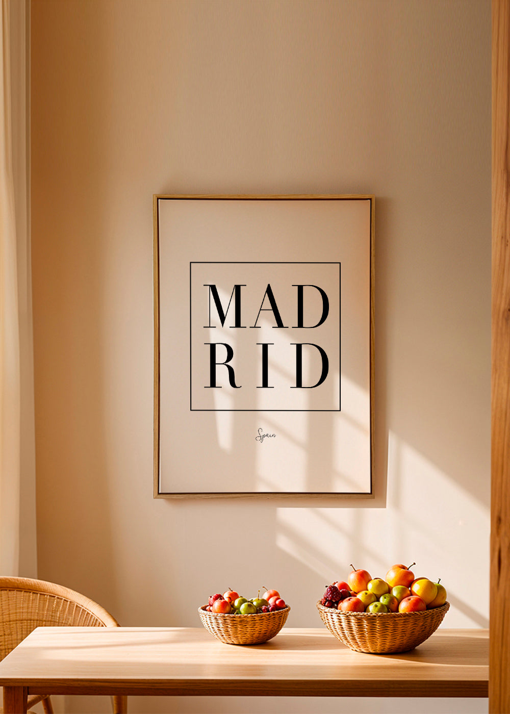 Plakat miasta Madryt typografia serif