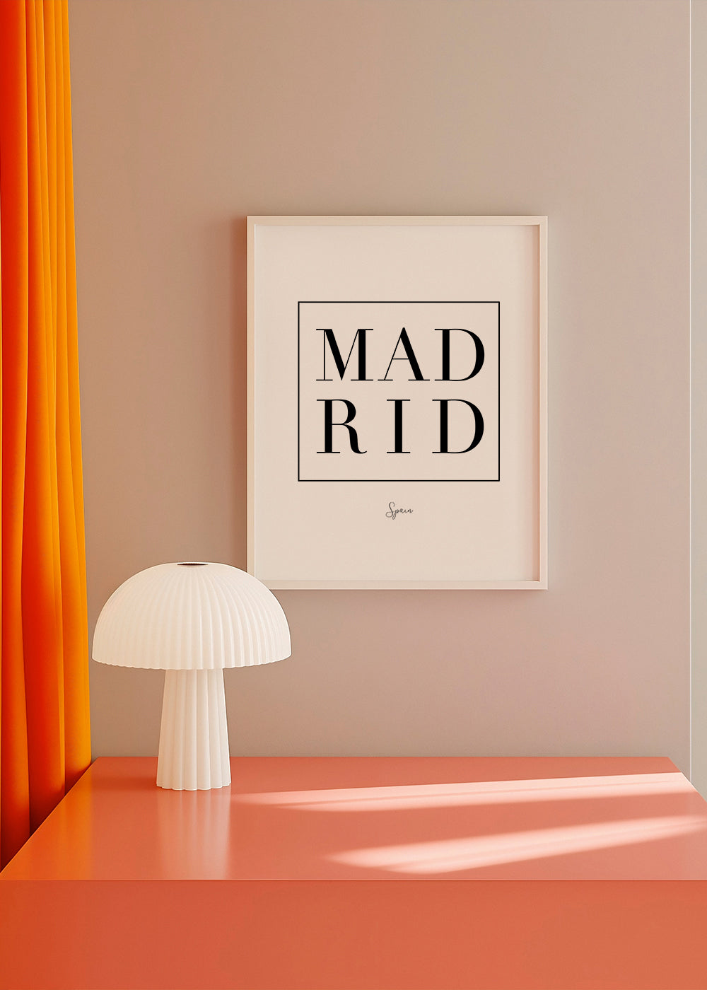 Plakat miasta Madryt typografia serif