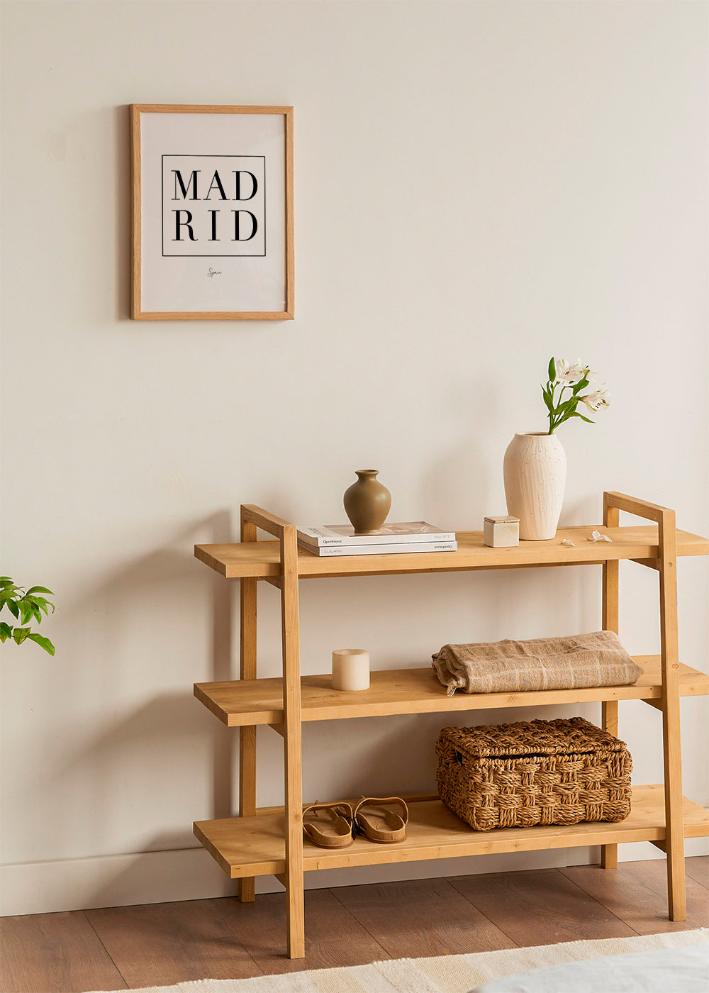 Plakat miasta Madryt typografia serif
