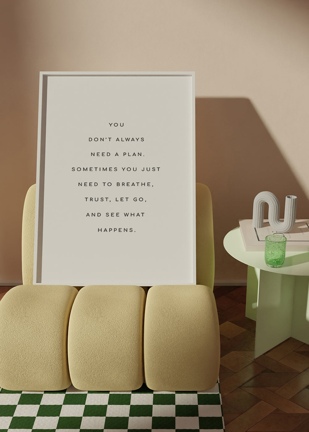 Minimalistyczny plakat z cytatem typograficznym