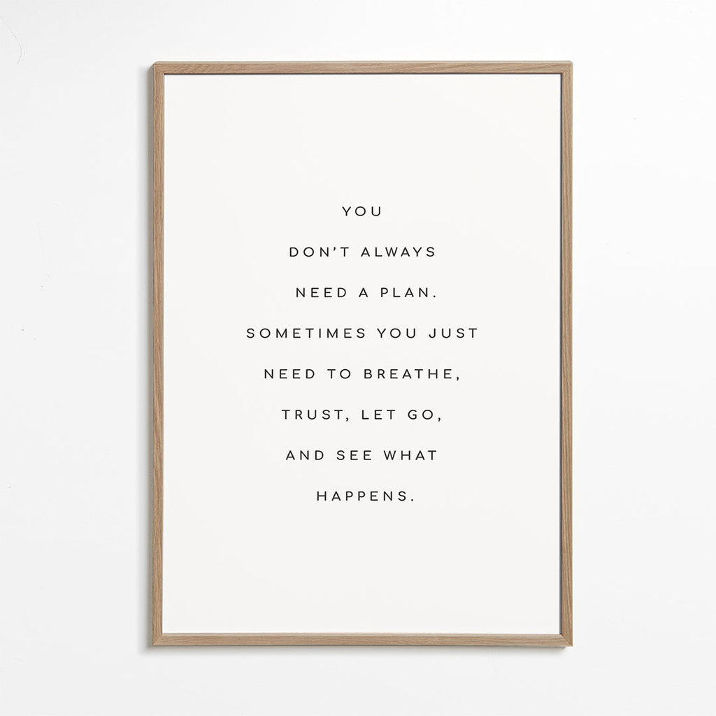 Minimalistyczny plakat z cytatem typograficznym