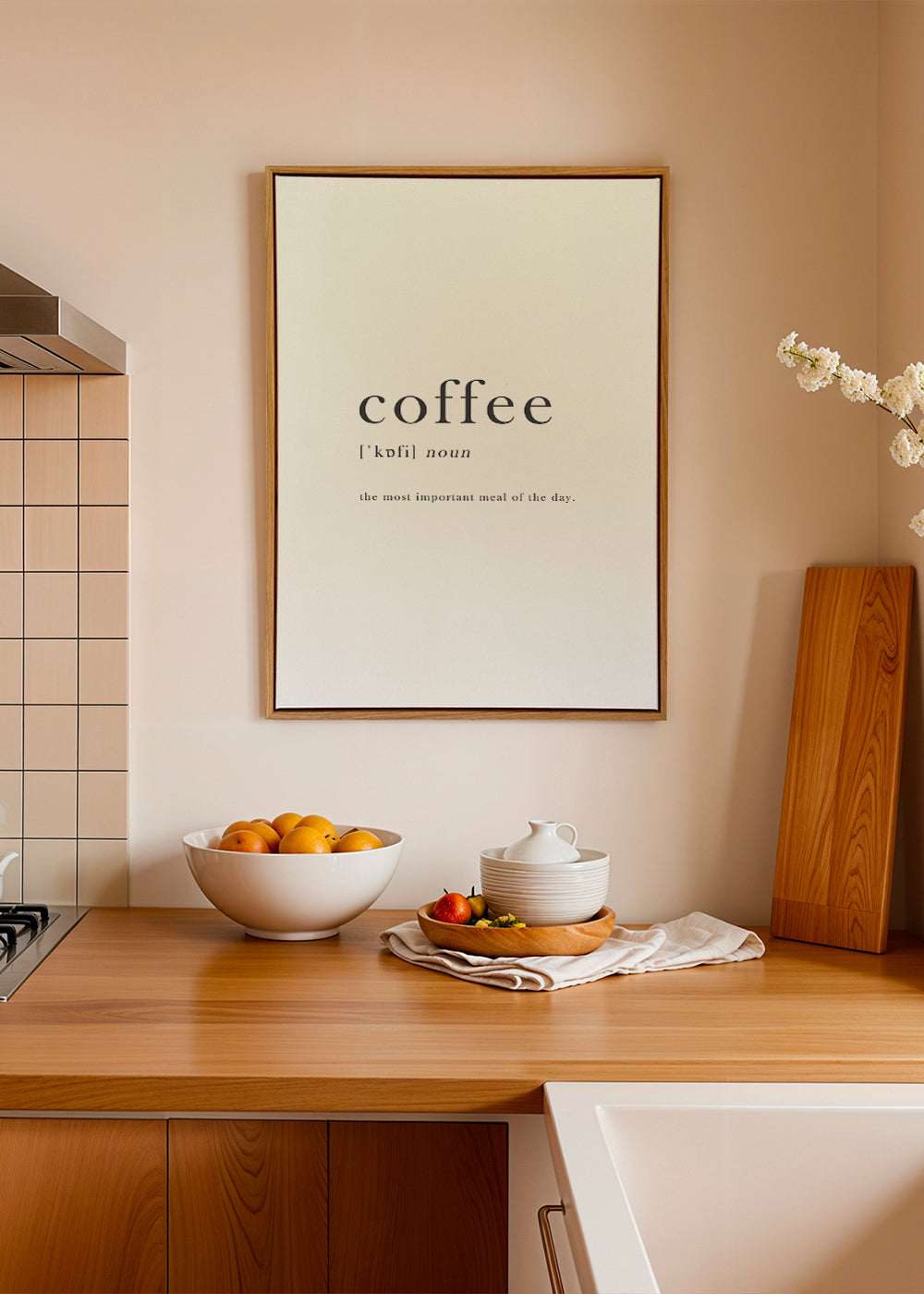 Sztuka do kuchni minimalna typografia 'coffee'