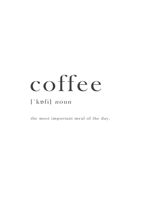 Sztuka do kuchni minimalna typografia 'coffee'