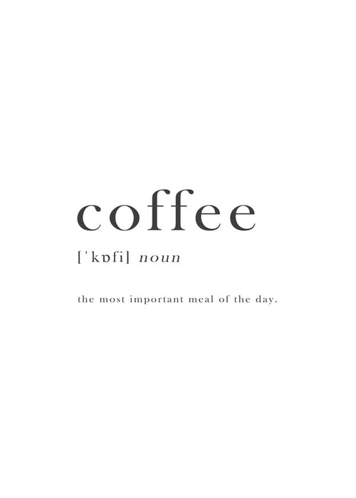Sztuka do kuchni minimalna typografia 'coffee'