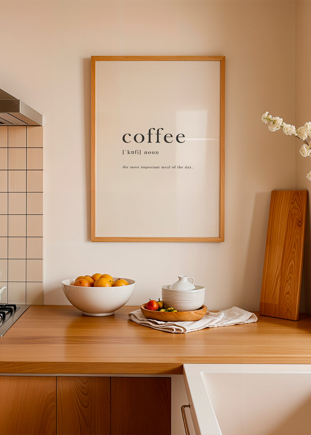 Sztuka do kuchni minimalna typografia 'coffee'