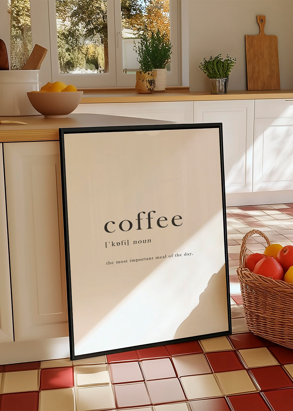 Sztuka do kuchni minimalna typografia 'coffee'