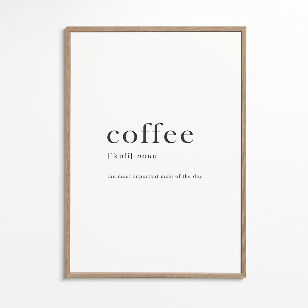 Sztuka do kuchni minimalna typografia 'coffee'