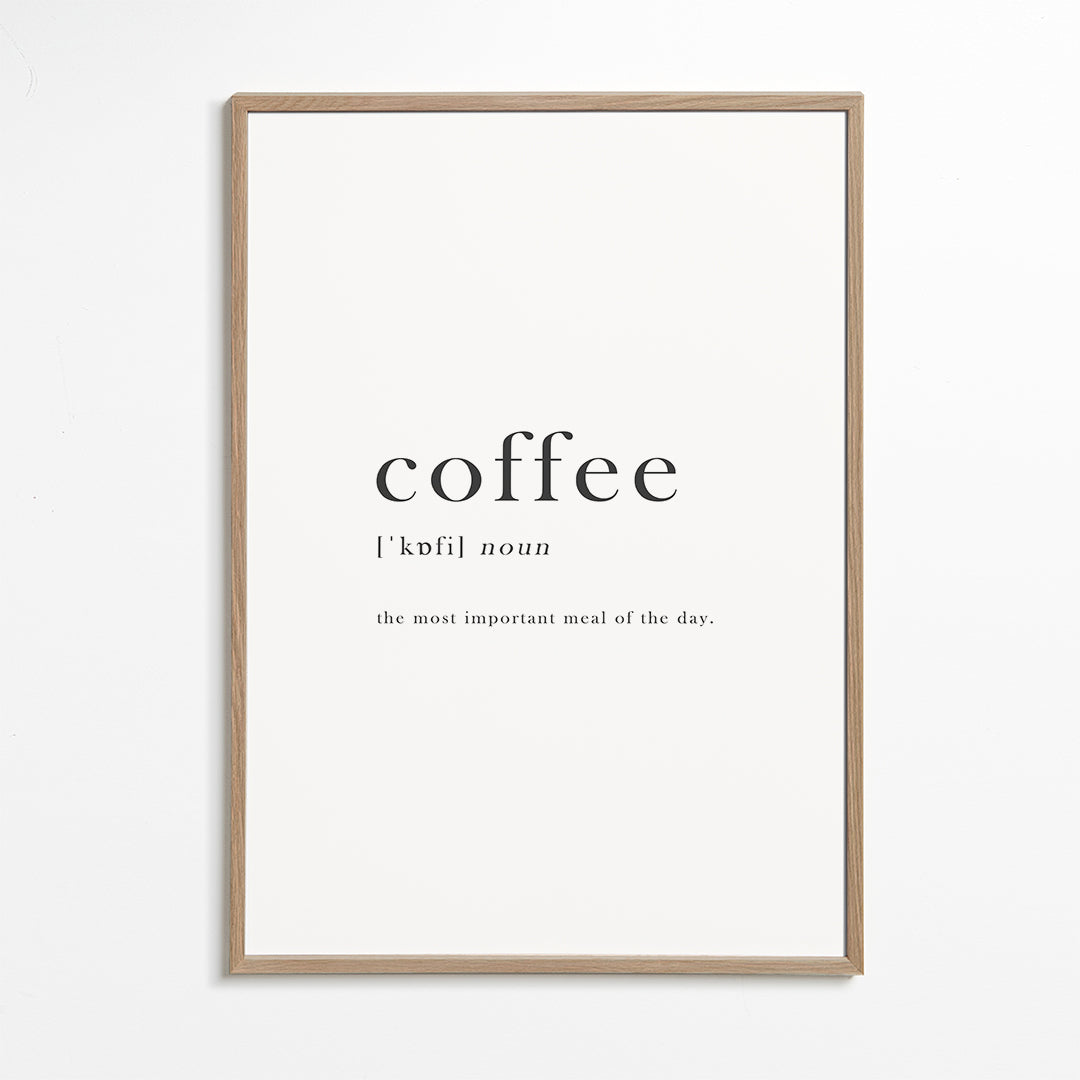 Sztuka do kuchni minimalna typografia 'coffee'
