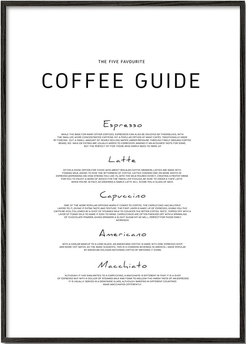 Sztuka do kuchni: Coffee Guide typograficzny
