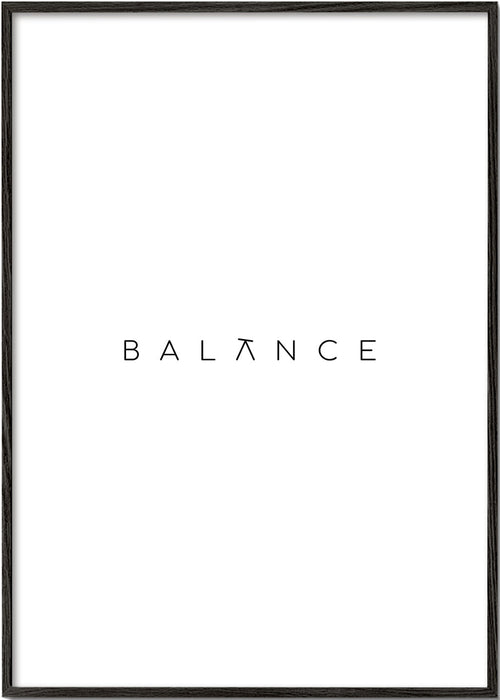 Minimalistyczny plakat Balance typografia