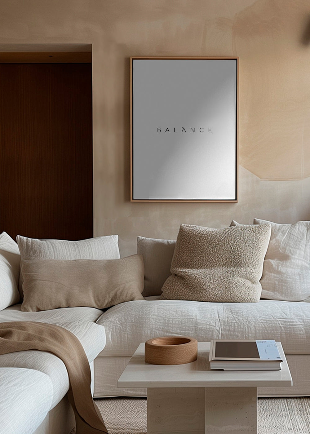 Minimalistyczny plakat Balance typografia