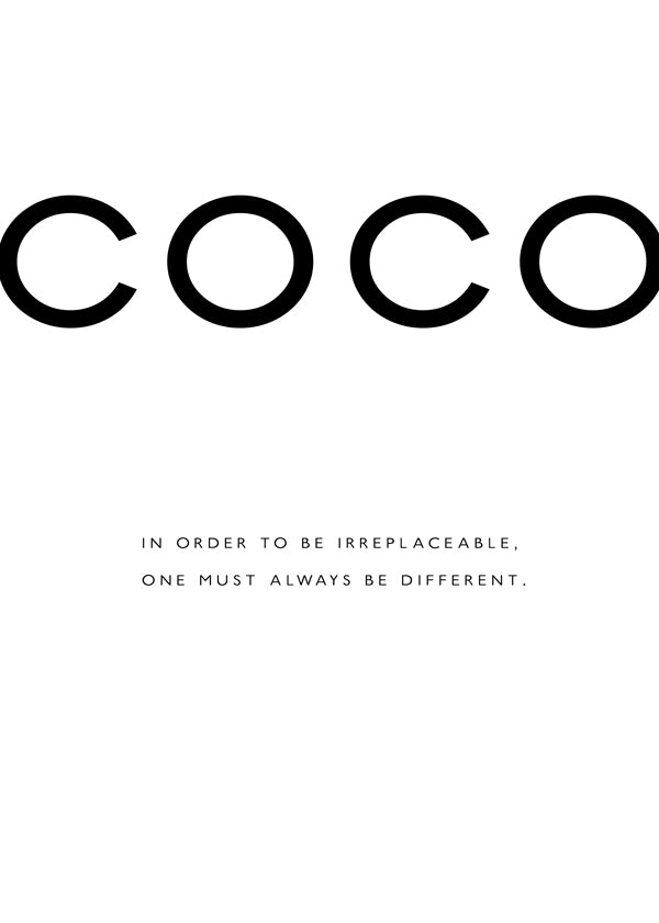 Czarno-biały plakat z cytatem COCO