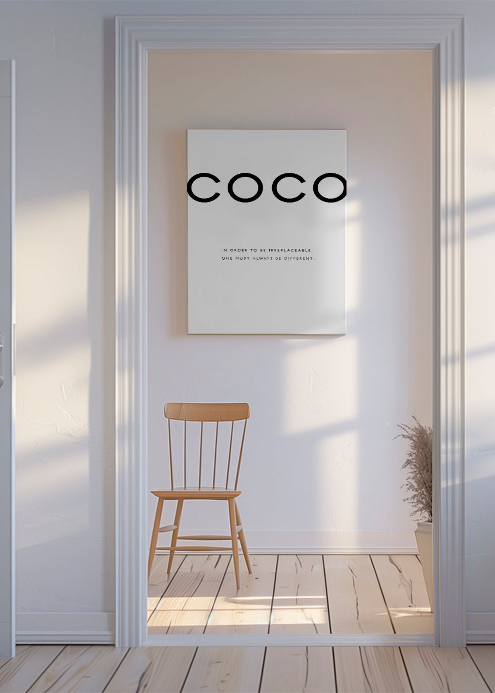 Czarno-biały plakat z cytatem COCO