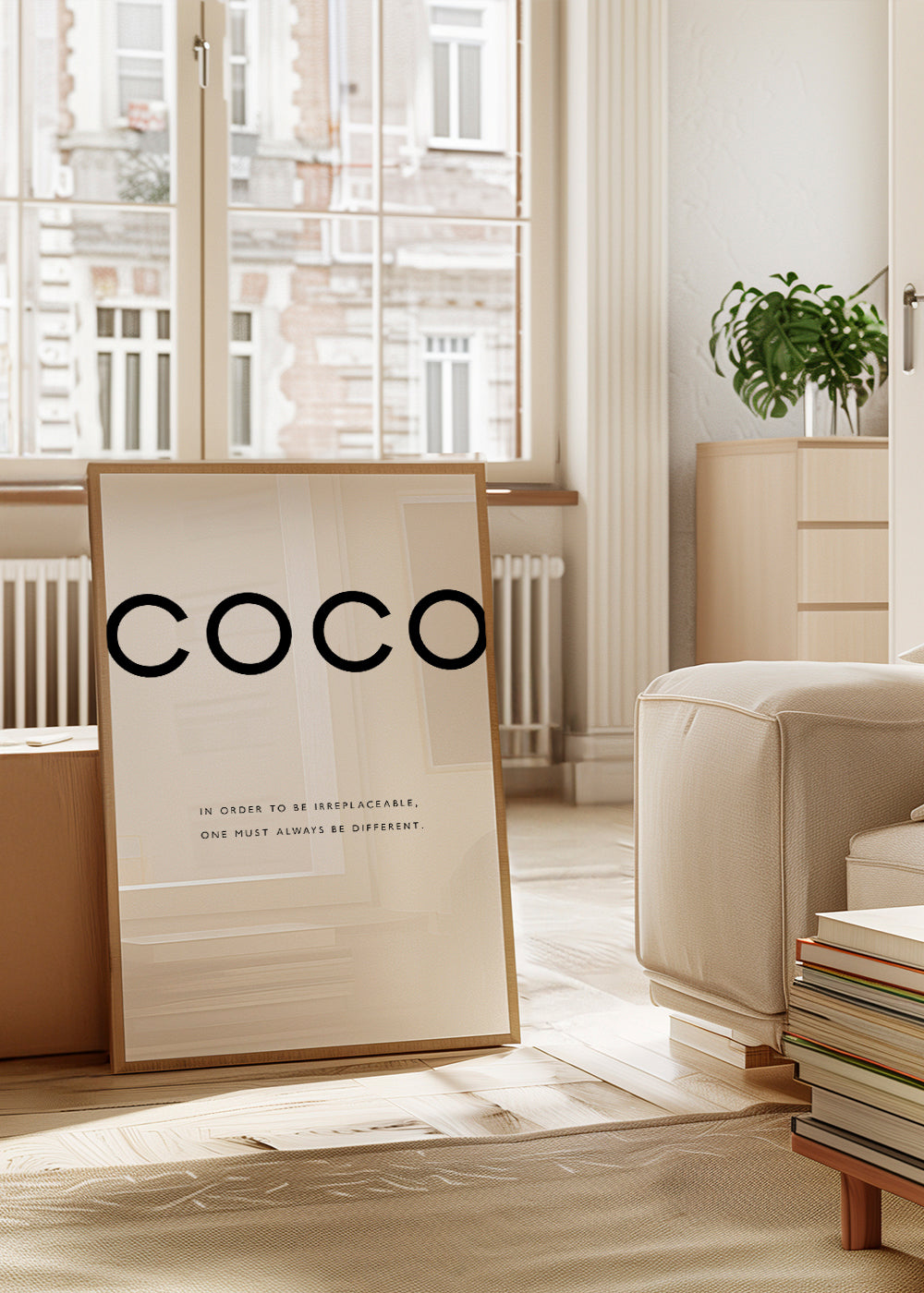 Czarno-biały plakat z cytatem COCO