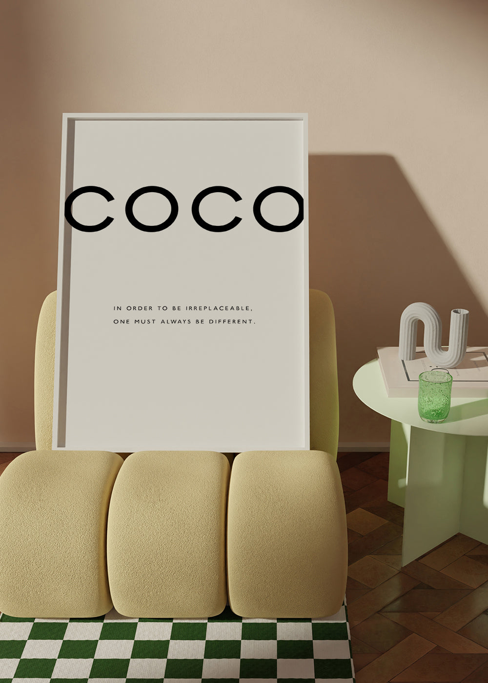 Czarno-biały plakat z cytatem COCO