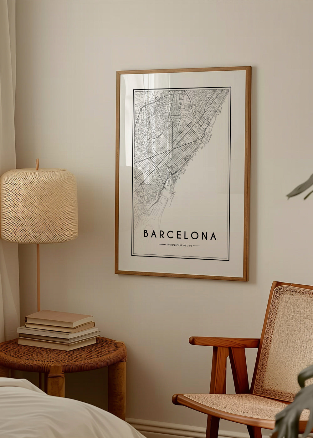 Plakat miasta Barcelona mapa graficzna