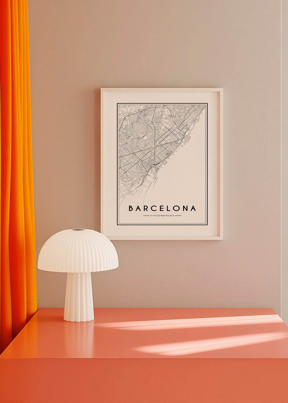 Plakat miasta Barcelona mapa graficzna