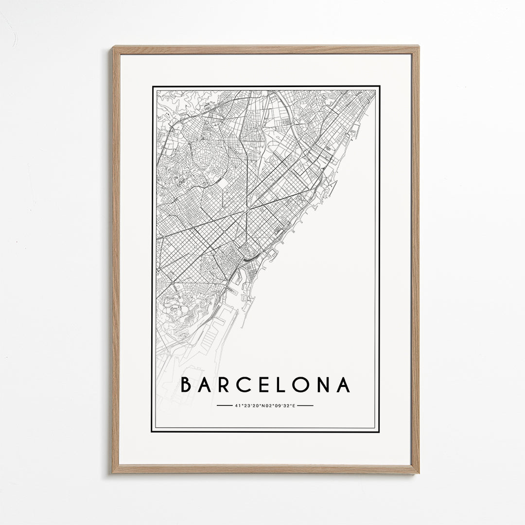 Plakat miasta Barcelona mapa graficzna