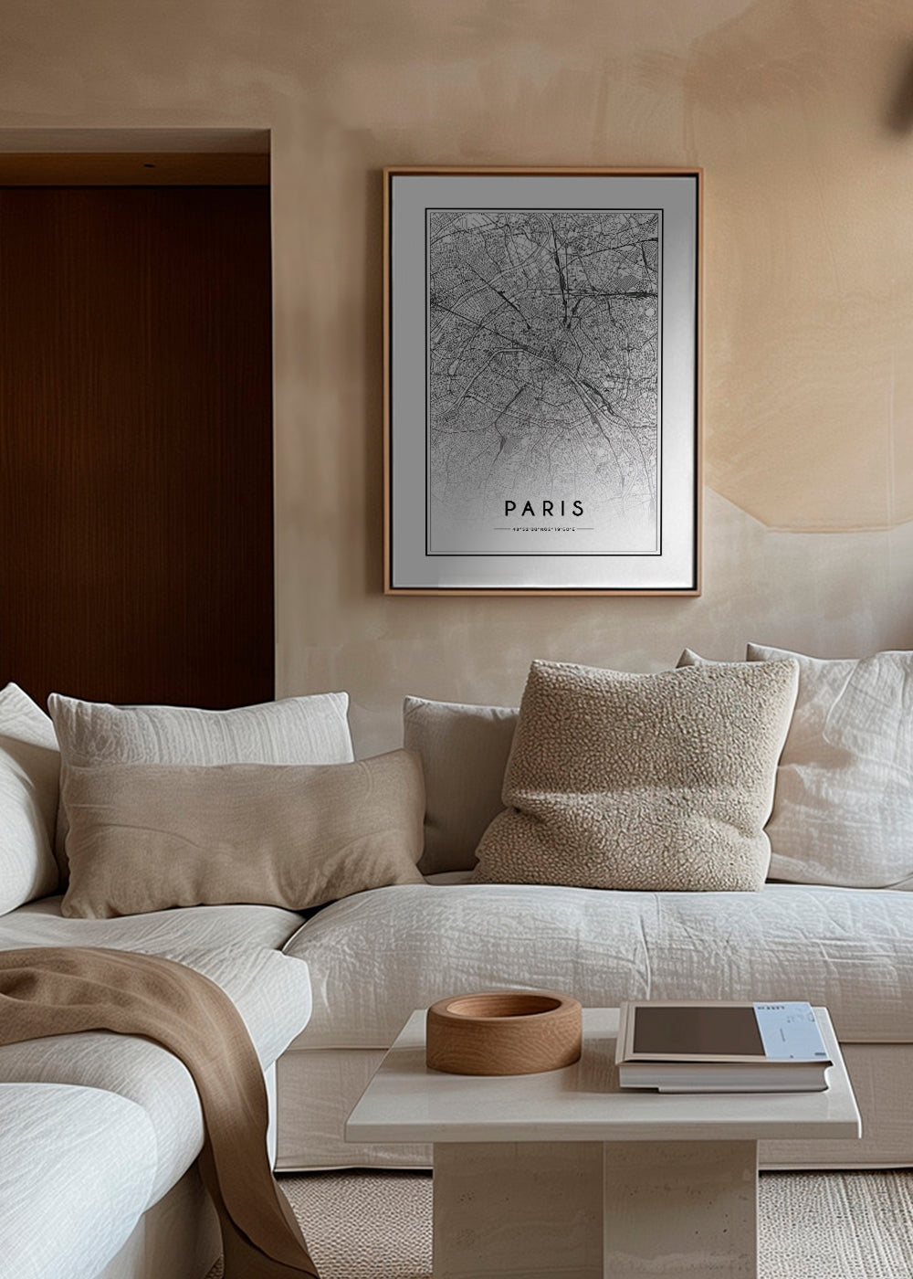 Plakat podróżniczy: mapa Paryża w linii