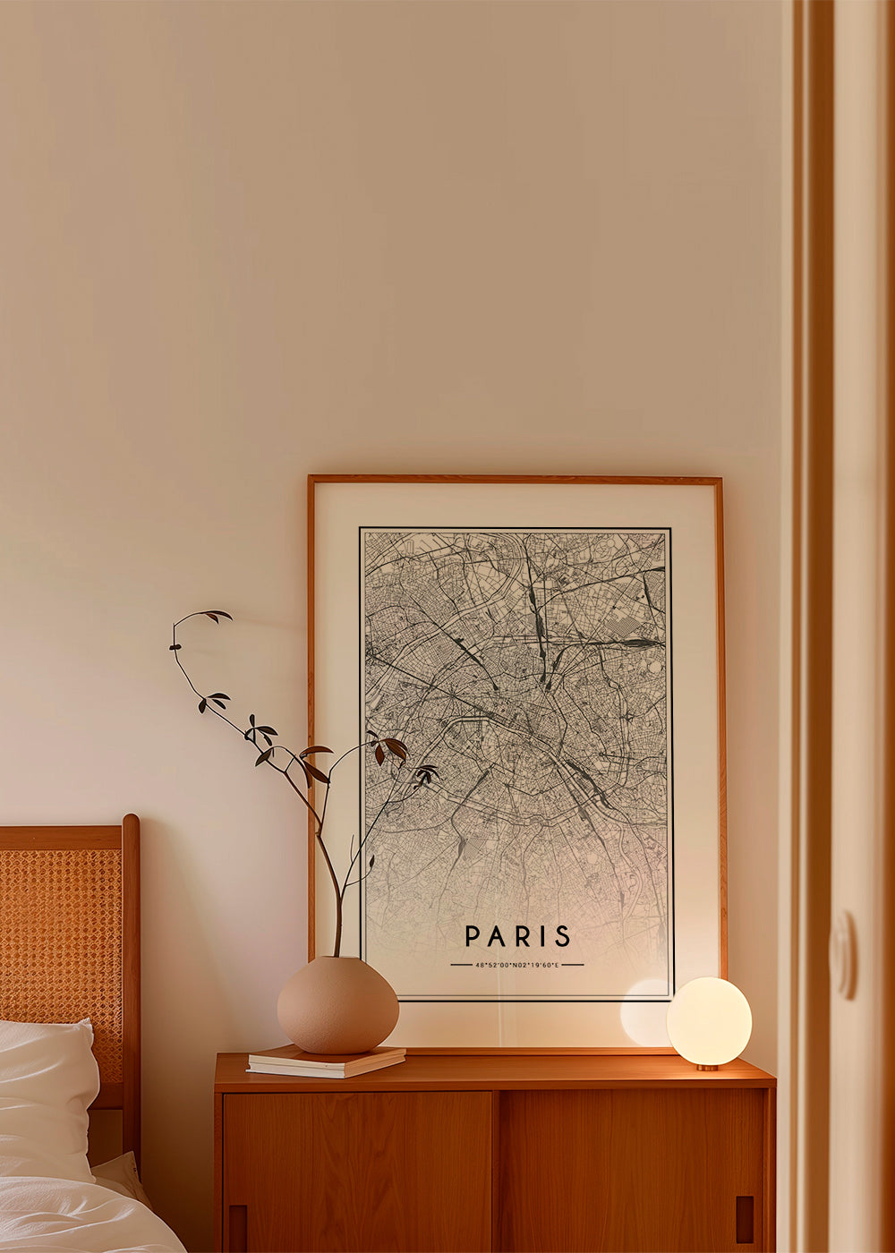 Plakat podróżniczy: mapa Paryża w linii