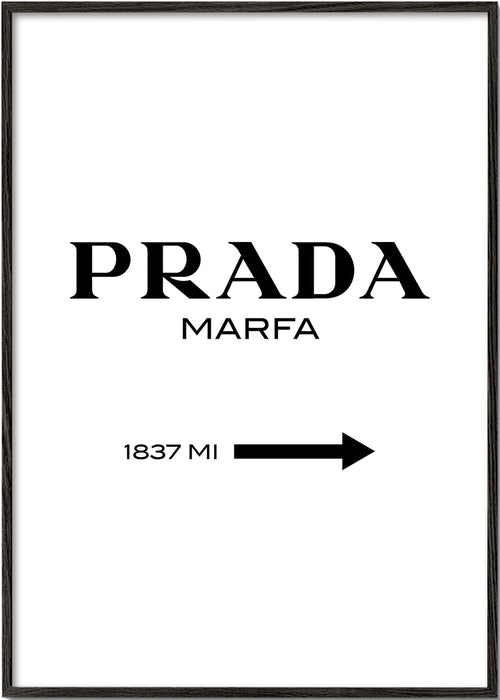 Plakat miasta PRADA Marfa typograficzny minimalny