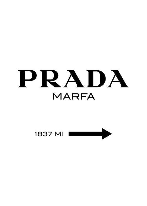 Plakat miasta PRADA Marfa typograficzny minimalny