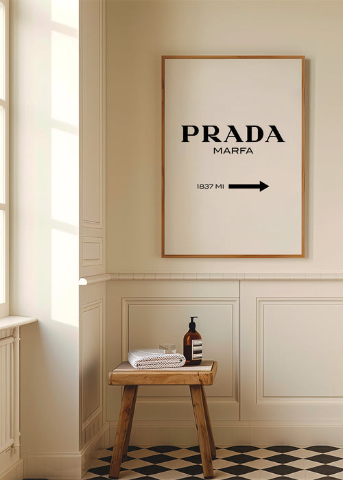 Plakat miasta PRADA Marfa typograficzny minimalny