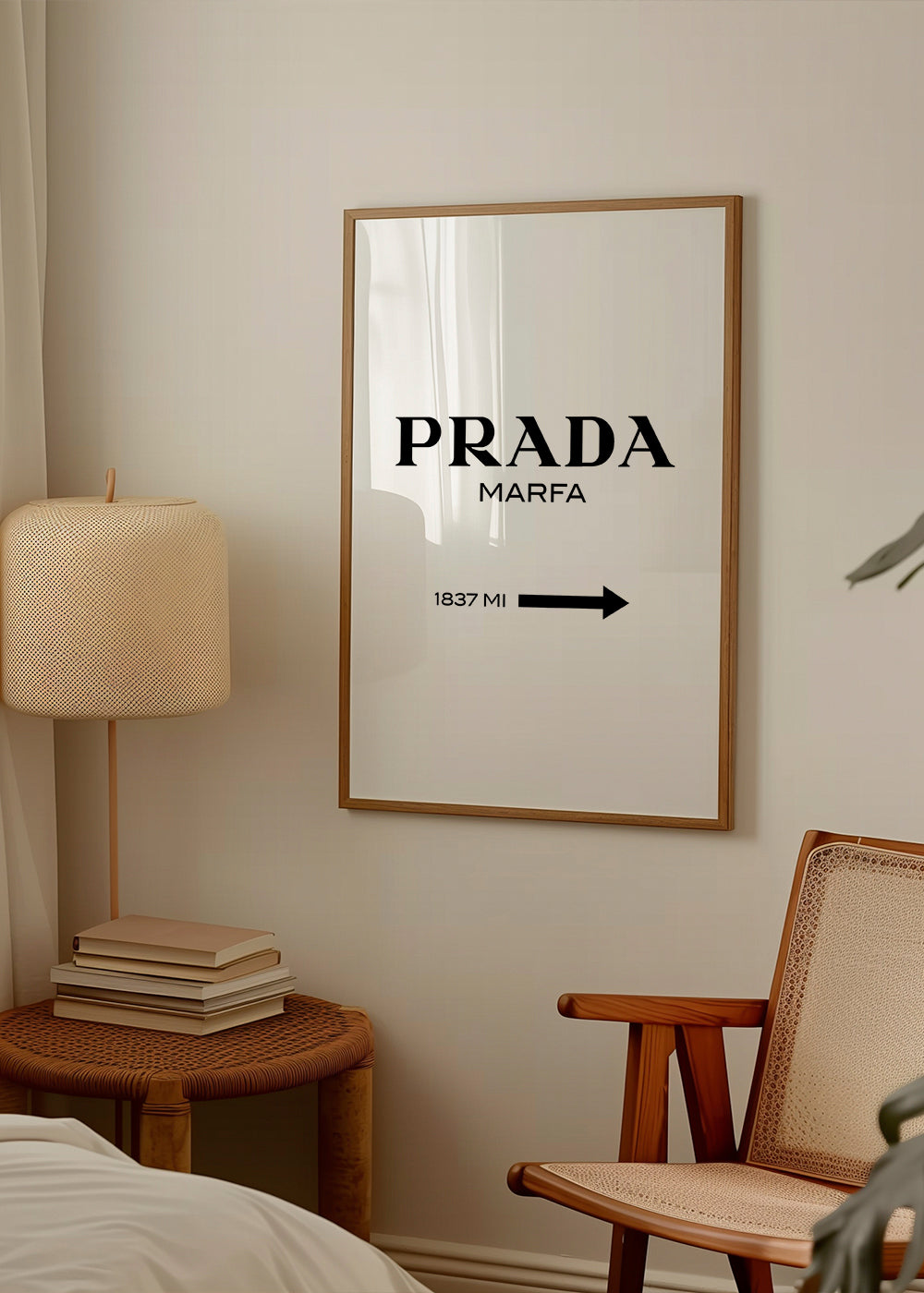 Plakat miasta PRADA Marfa typograficzny minimalny