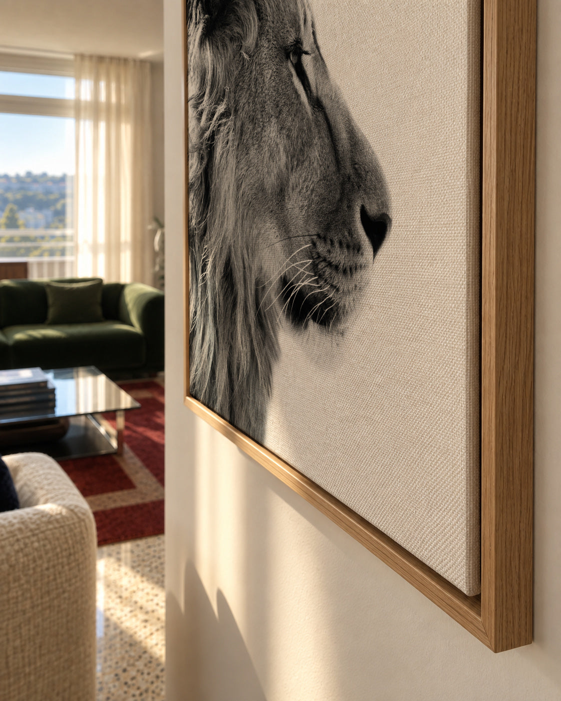 Lion - Framed canvas detail