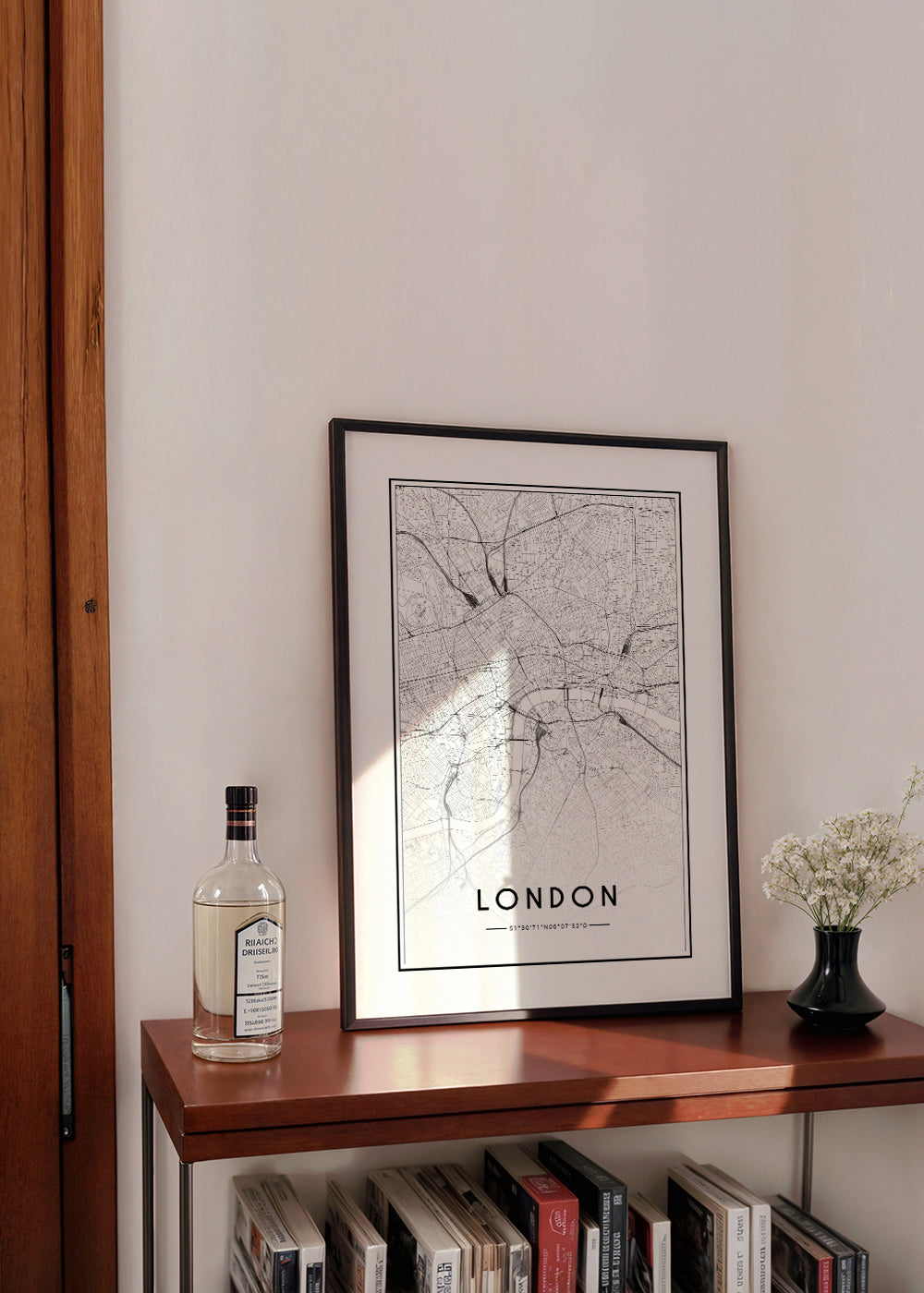 Plakat miasta: mapa Londynu minimalistyczna