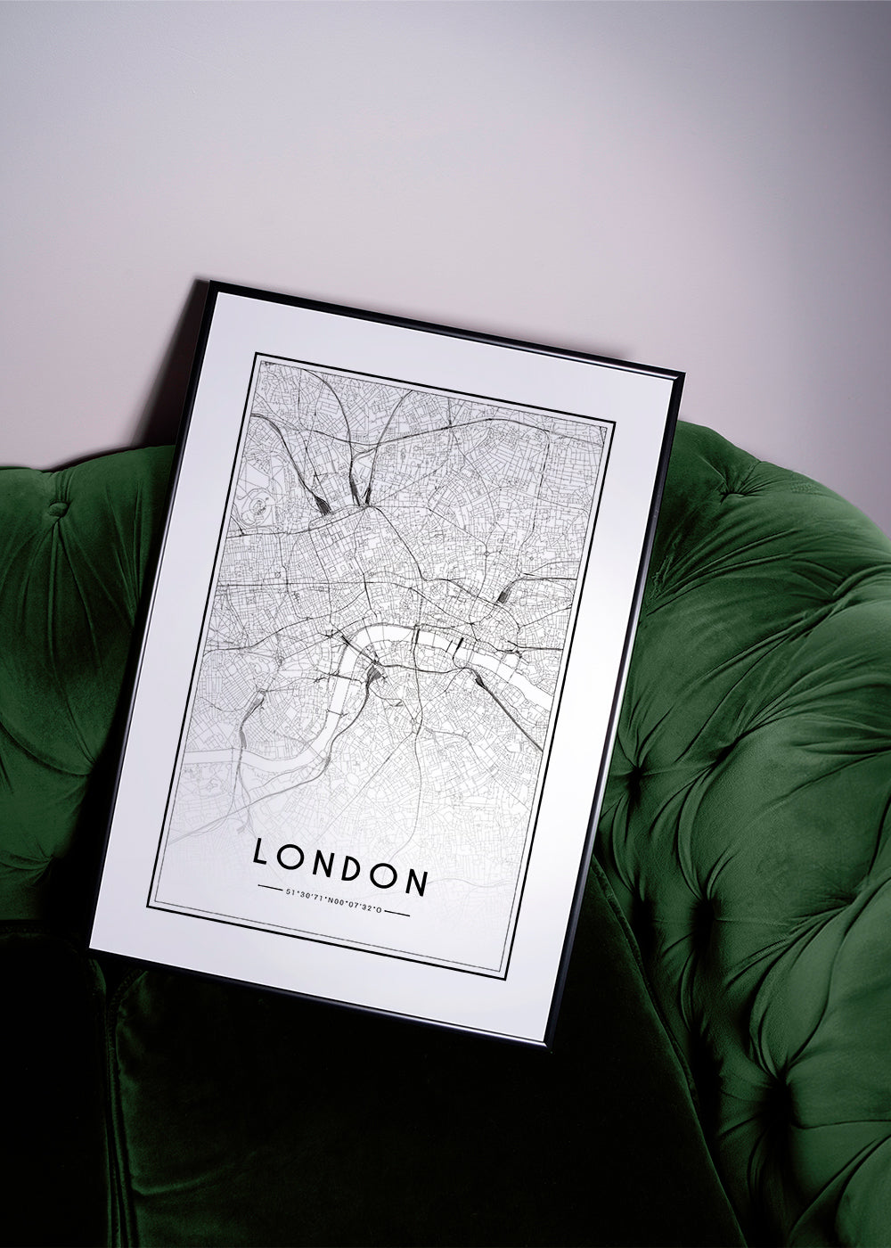 Plakat miasta: mapa Londynu minimalistyczna