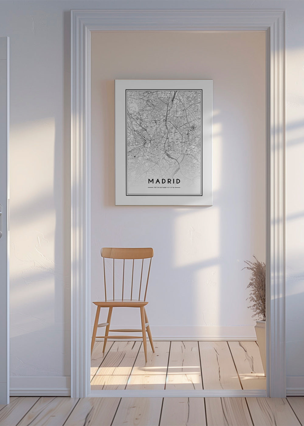 Plakat miasta Madryt mapa