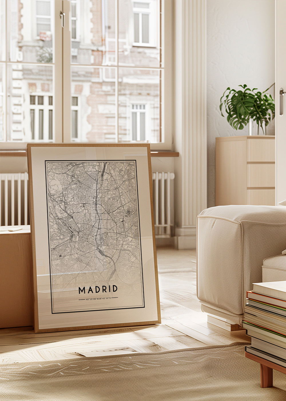 Plakat miasta Madryt mapa