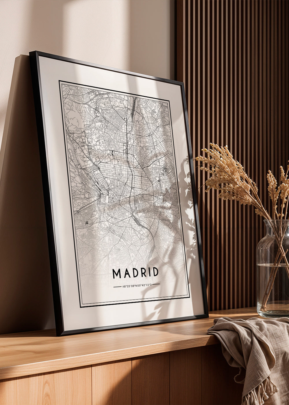 Plakat miasta Madryt mapa