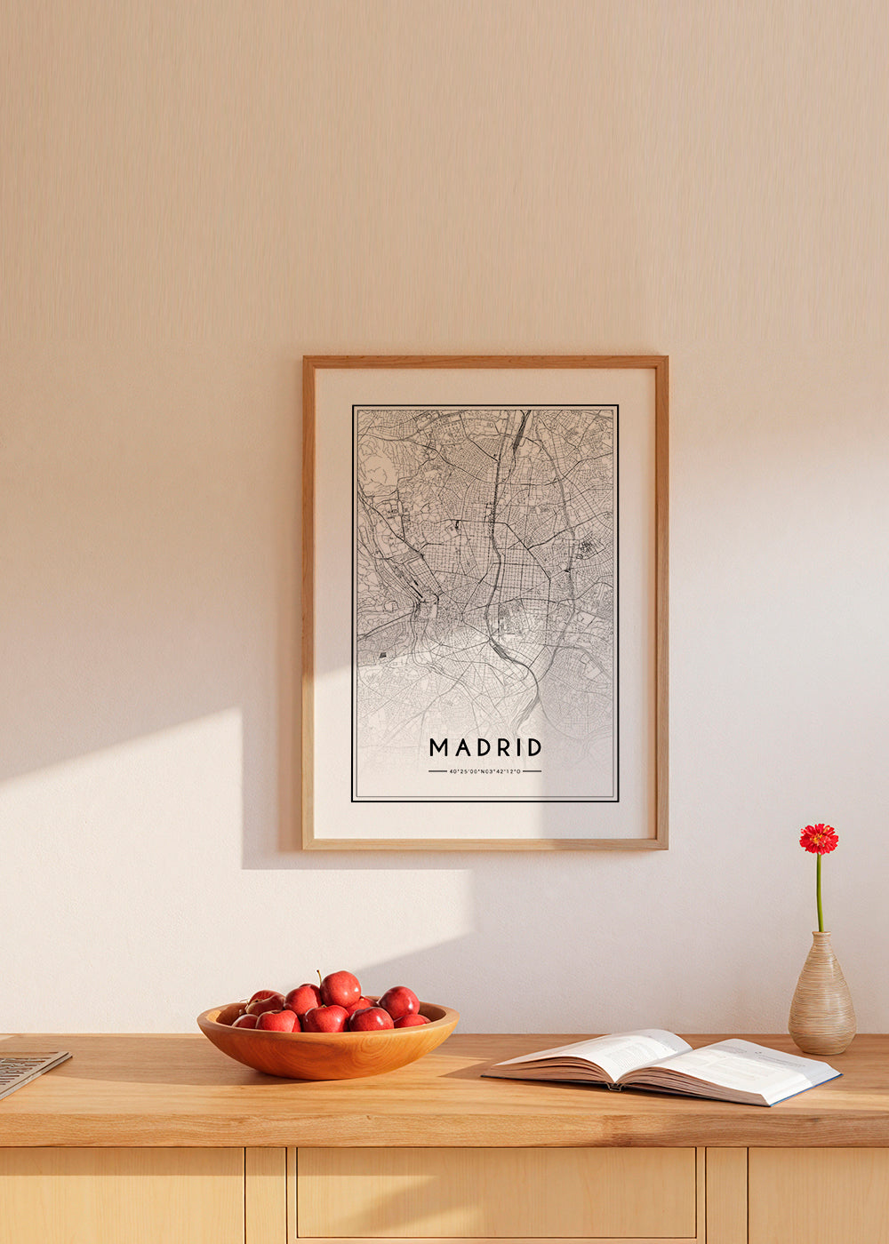 Plakat miasta Madryt mapa