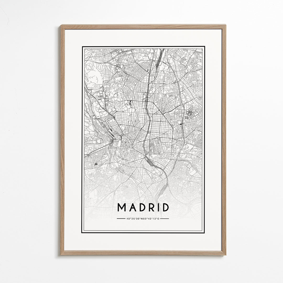 Plakat miasta Madryt mapa