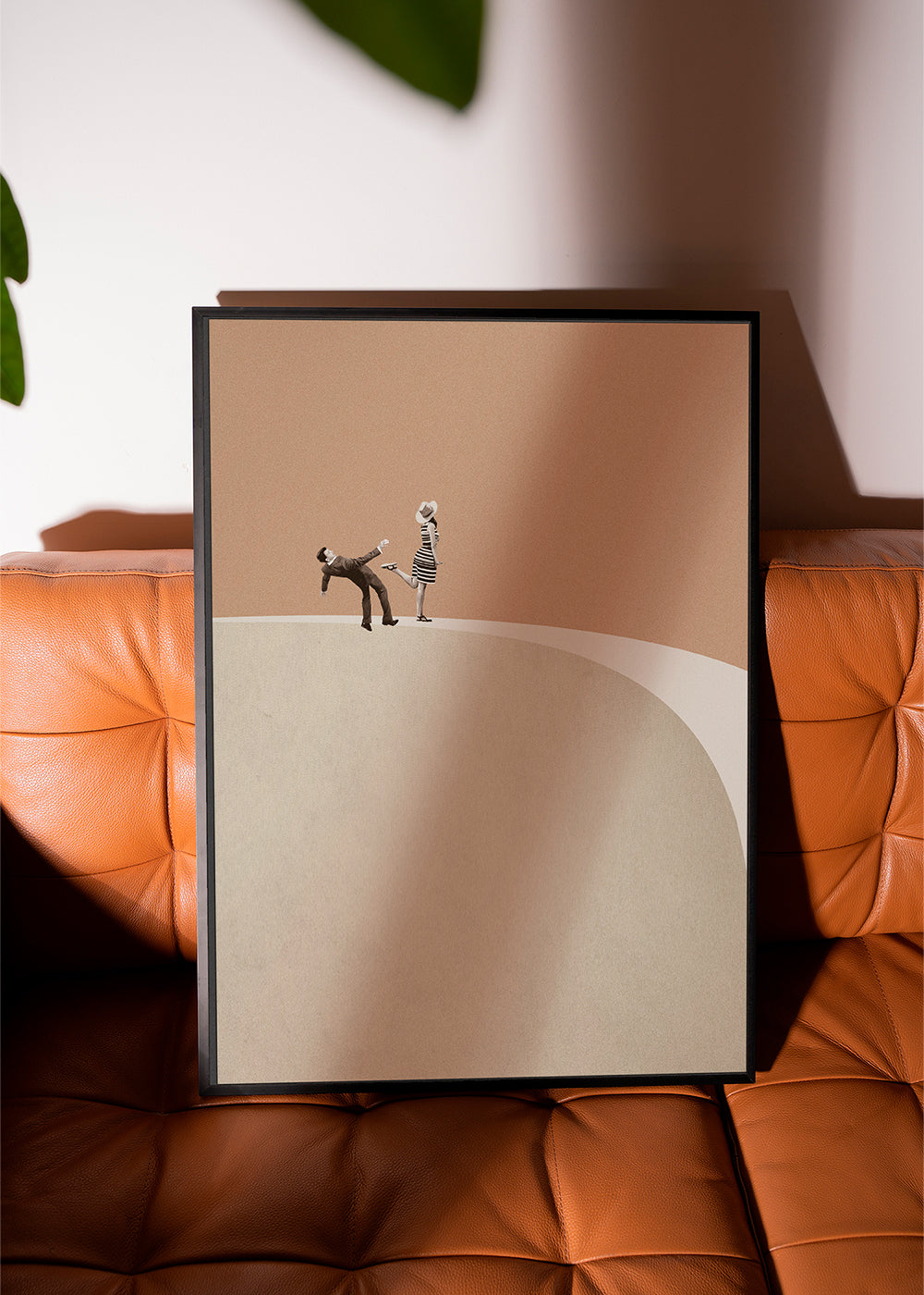 Minimalistyczna ilustracja pary na krawędzi