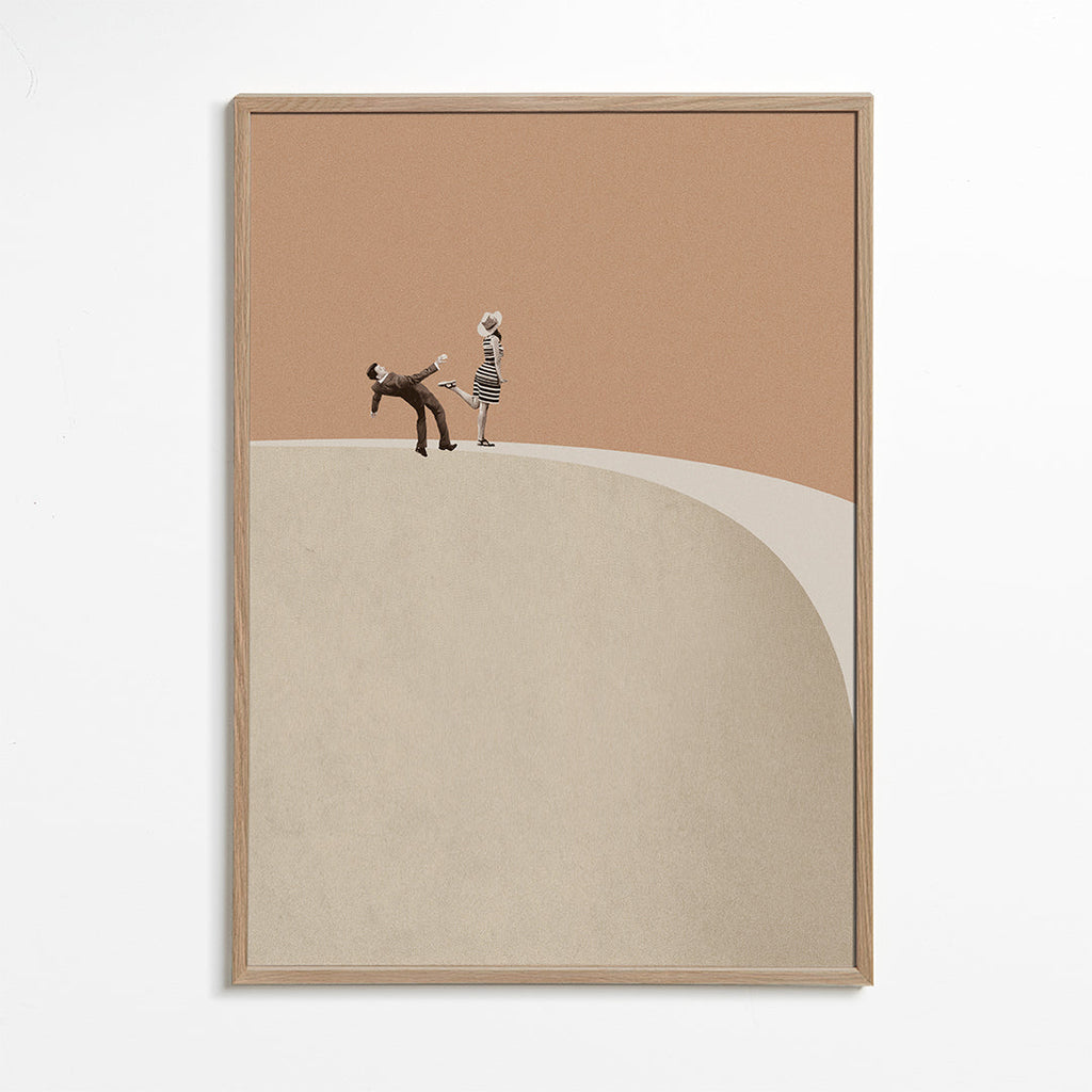 Minimalistyczna ilustracja pary na krawędzi