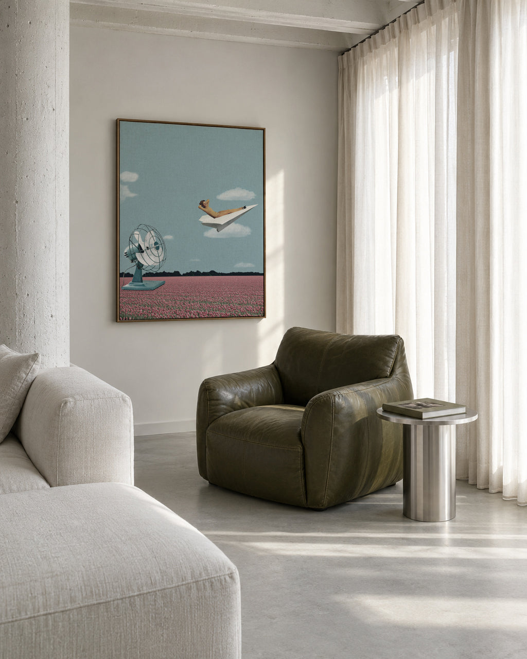 Where the wind takes me - Framed canvas in an interior