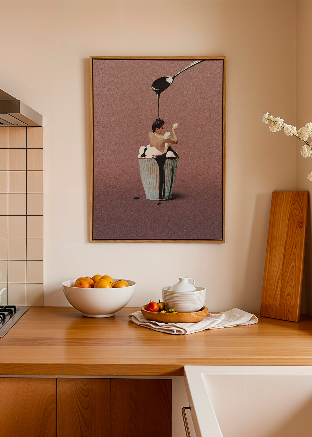 Sztuka do kuchni z surrealistycznym cupcake