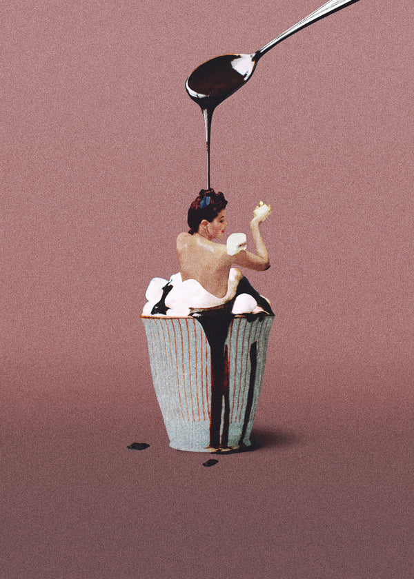 Sztuka do kuchni z surrealistycznym cupcake