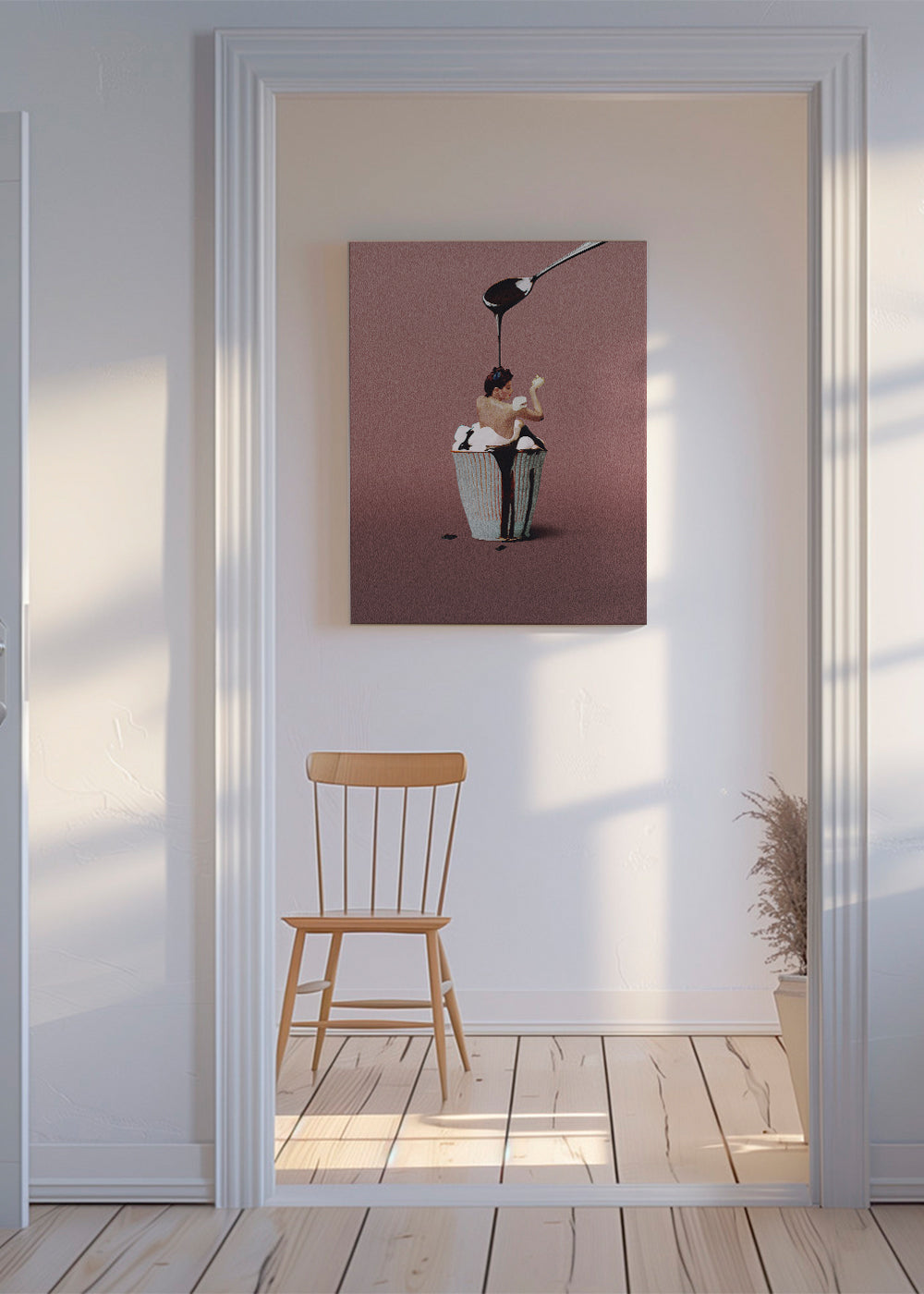 Sztuka do kuchni z surrealistycznym cupcake