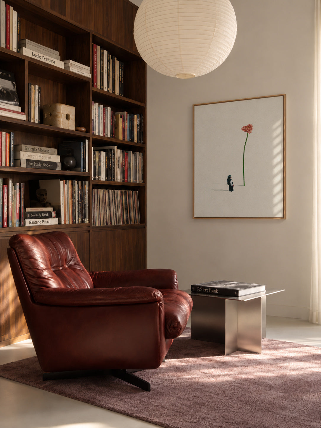 A quiet friend - Framed canvas in an interior