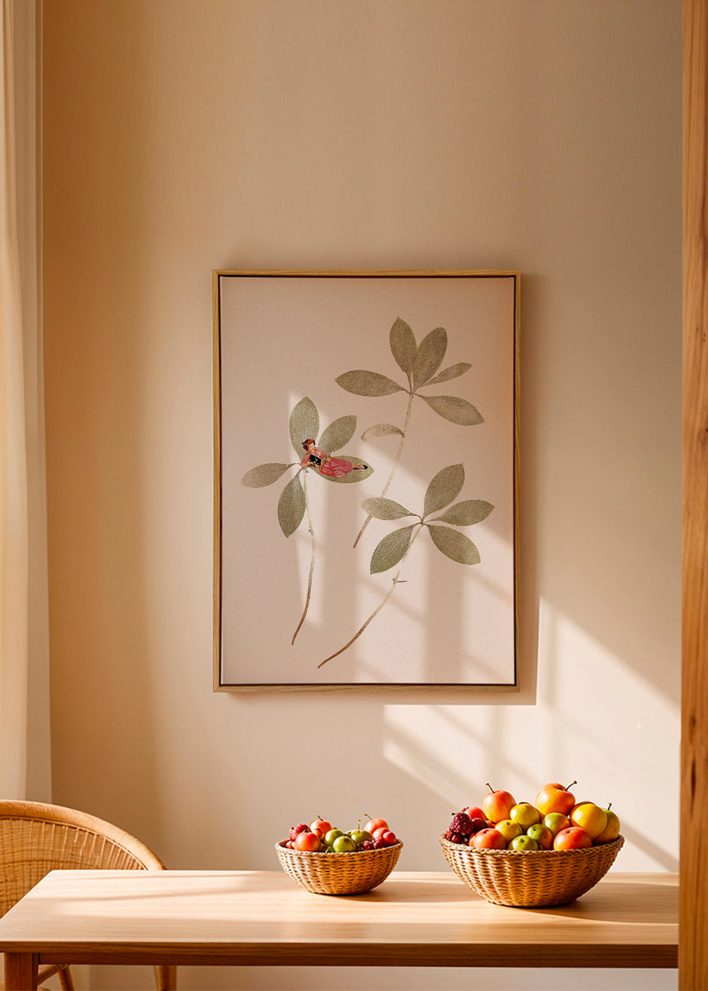 Plakat botaniczny z małą postacią