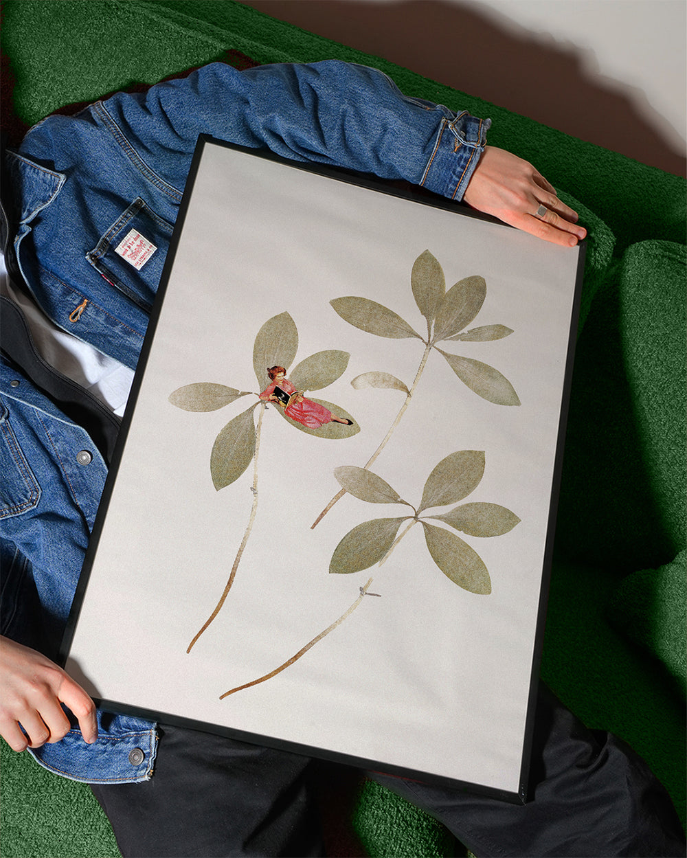 Plakat botaniczny z małą postacią